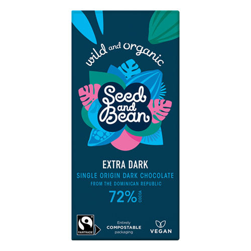 Seed&Bean 75g Dark 72% Fairtrade & Organic Bar   10