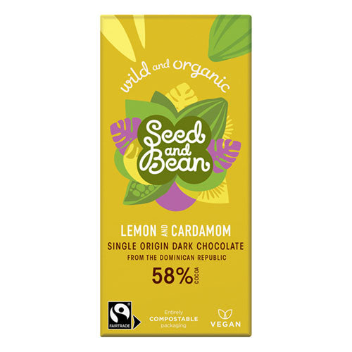 Seed&Bean 75g Dark 58% - Lemon & Cardamom Org & FT   10