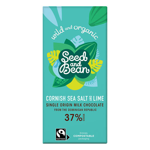 Seed&Bean 75g Rich Milk 37% with Cornish Sea Salt & Lime Org & FT   10