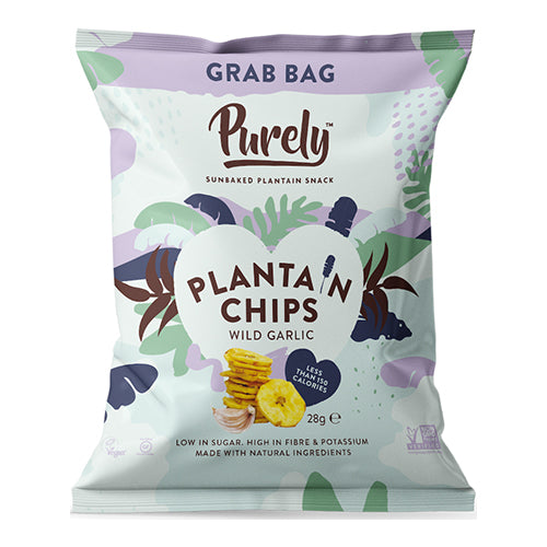 Purely Plantain Chips Wild Garlic 28g   20