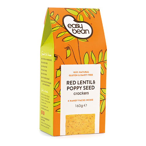 Easy Bean Red Lentil & Poppy Seed Cracker 150g   8