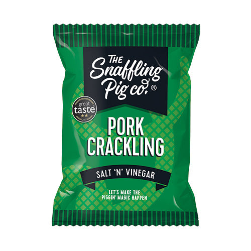 Snaffling Pig Salt & Vinegar Pork Crackling Packets 45g   12