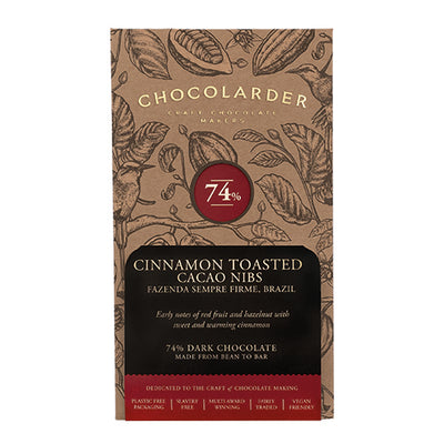Chocolarder Cinnamon Toasted Cacao Nibs 74% Dark   10