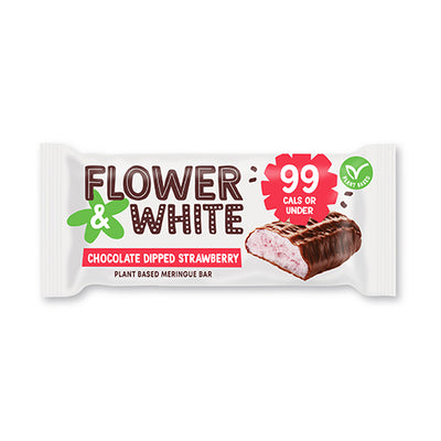 Flower & White Vegan Chocolate Dipped Strawberry Meringue Bar   12