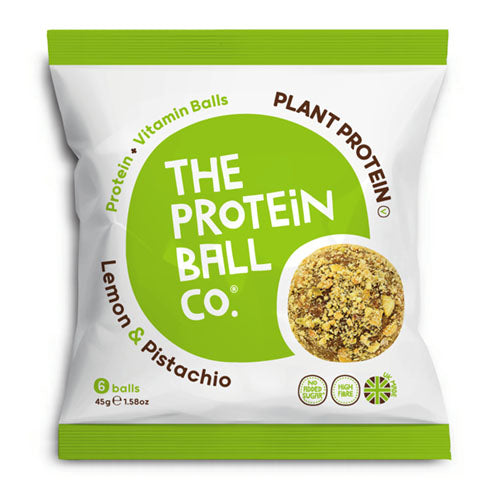 The Protein Ball Co - Lemon & Pistachio Protein Ball 45g Bag   10