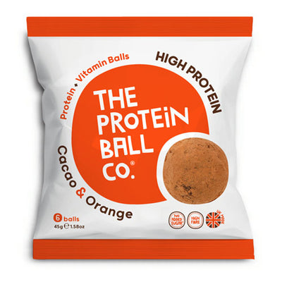 The Protein Ball Co - Cacao & Orange Protein Ball 45g Bag   10