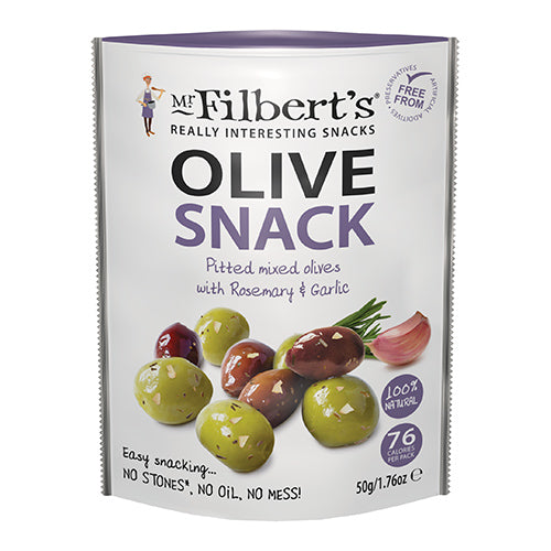 Mr Filberts Rosemary & Garlic Mixed Olives 50g   12