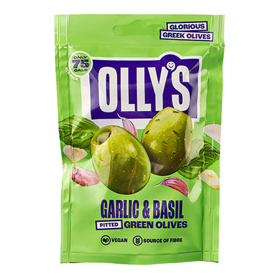 Olly's Olives The Connoisseur - Basil & Garlic Green Olives 50g   12