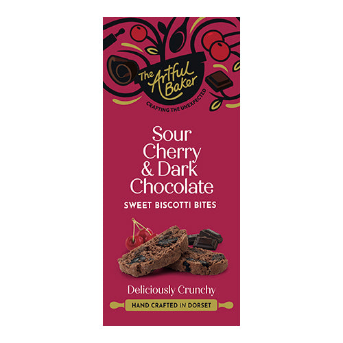 The Artful Baker Sour Cherry & Dark Chocolate Sweet Biscotti Bites 100g 8