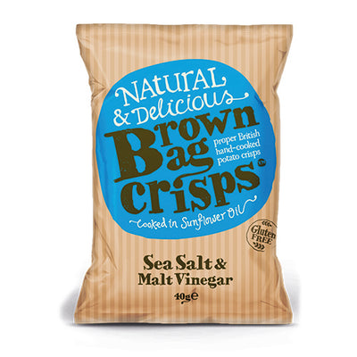 Brown Bag Crisps Sea Salt and Malt Vinegar 40g   20