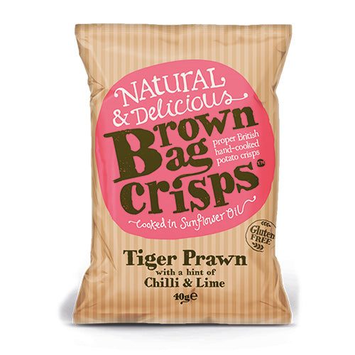 Brown Bag Crisps Tiger Prawn Chilli and Lime 40g   20