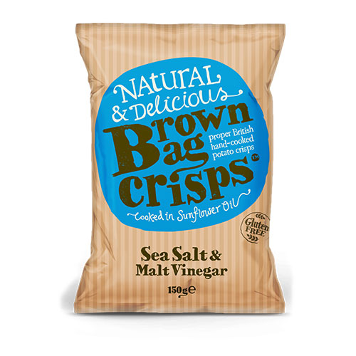 Brown Bag Crisps Sea Salt and Malt Vinegar 150g   10