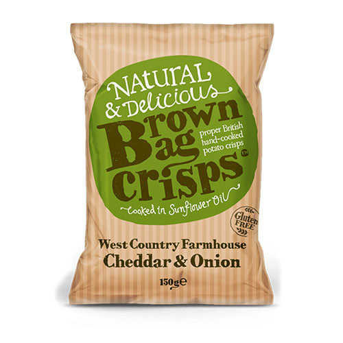 Brown Bag Crisps Cheddar and Onion 150g   10