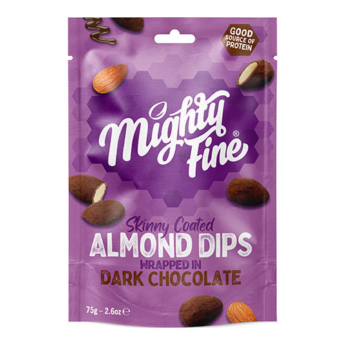 Mighty Fine Dark Chocolate Almond Dips 75g   12