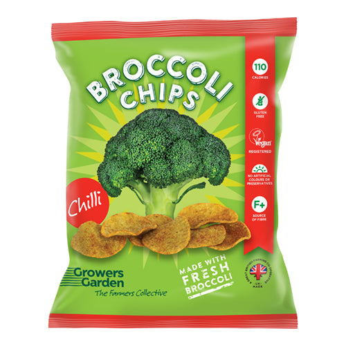 Growers Garden Broccoli Crisps with Chilli 24g Bag   24