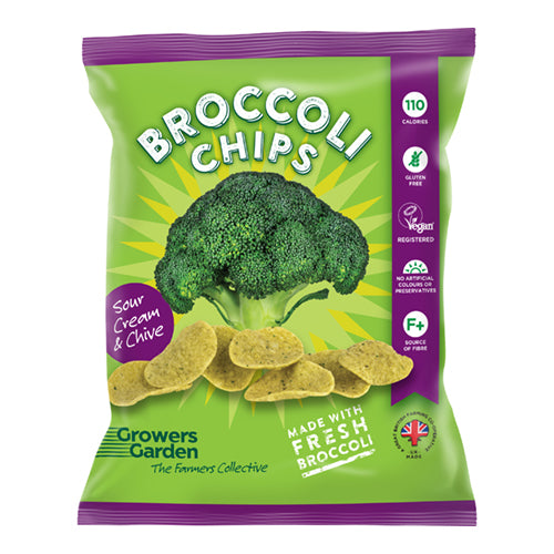 Growers Garden Broccoli Crisps with Sour Cream & Chive 24g Bag   24
