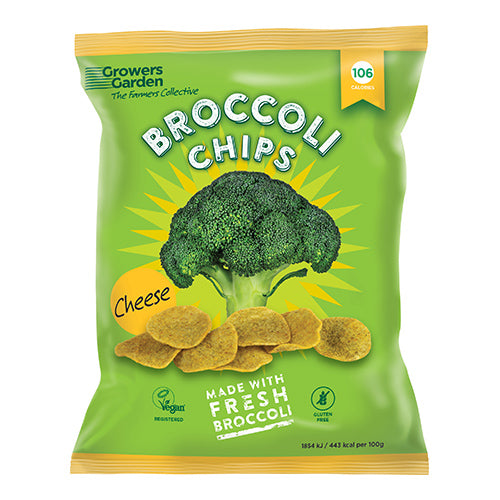 Growers Garden Broccoli Crisps with Cheese 84g Bag   12