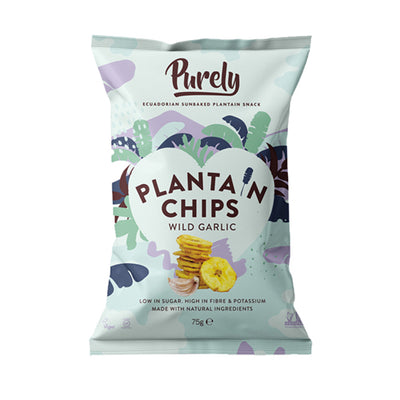Purely Plantain Chips Wild Garlic 75g   10