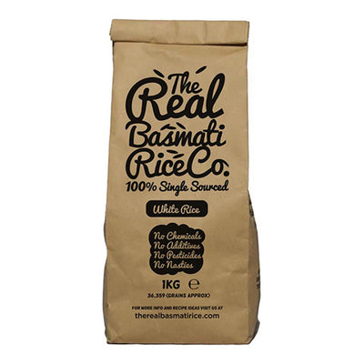 The Real Basmati White Rice 1kg Bags   10