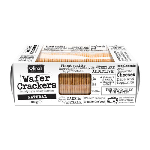 Olina's Bakehouse Wafer Crackers - Natural 100g   12