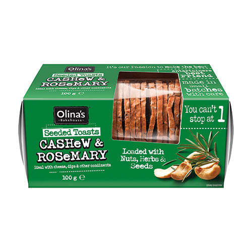 Olina's Bakehouse Seeded Toasts  - Cashew and Rosemary 100g   12