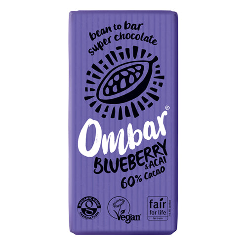 Ombar Blueberry & Acai Chocolate Bar 35g   10