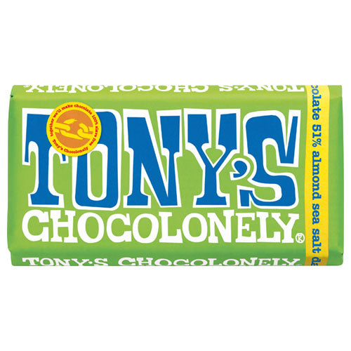 Tony's Chocolonely Dark Chocolate 51% Almond Sea Salt 180g   15