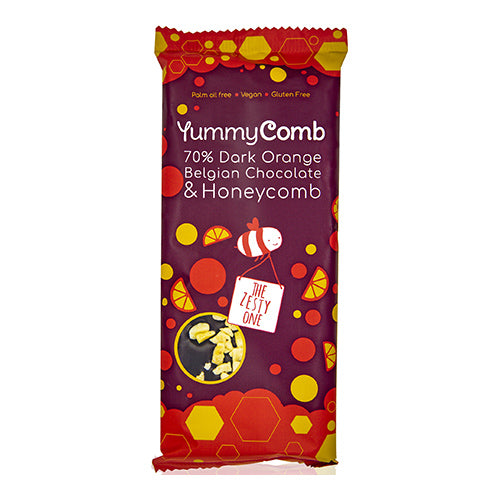 Yummycomb 70% Dark Orange Chocolate Slab 100g   12