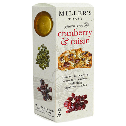 Artisan Biscuits Gluten Free Miller's Toast Cranberry & Raisin 100g   6