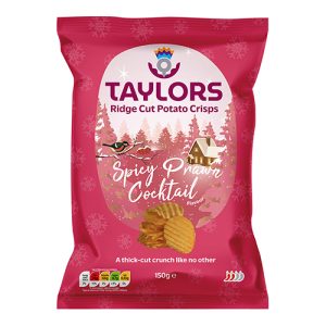 Taylors Spicy Prawn Cocktail Ridge Cut Potato Crisps 150g   8