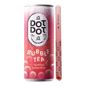 Dot Dot Sparkling Lychee Rose Bubble Tea Can 250Ml   12