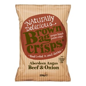 Brown Bag Crisps Aberdeen Angus Beef And Onion 150G    10