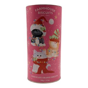 Farmhouse Biscuits Christmas Kitten Tube 150g    12