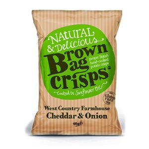 Brown Bag Crisps Cheddar and Onion 40g   20