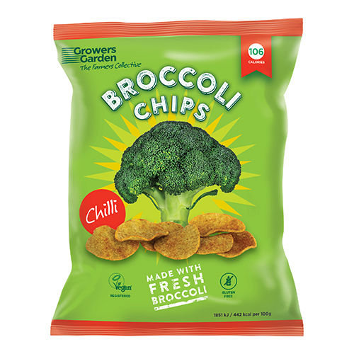 Growers Garden Broccoli Crisps with Chilli 84g Bag 12